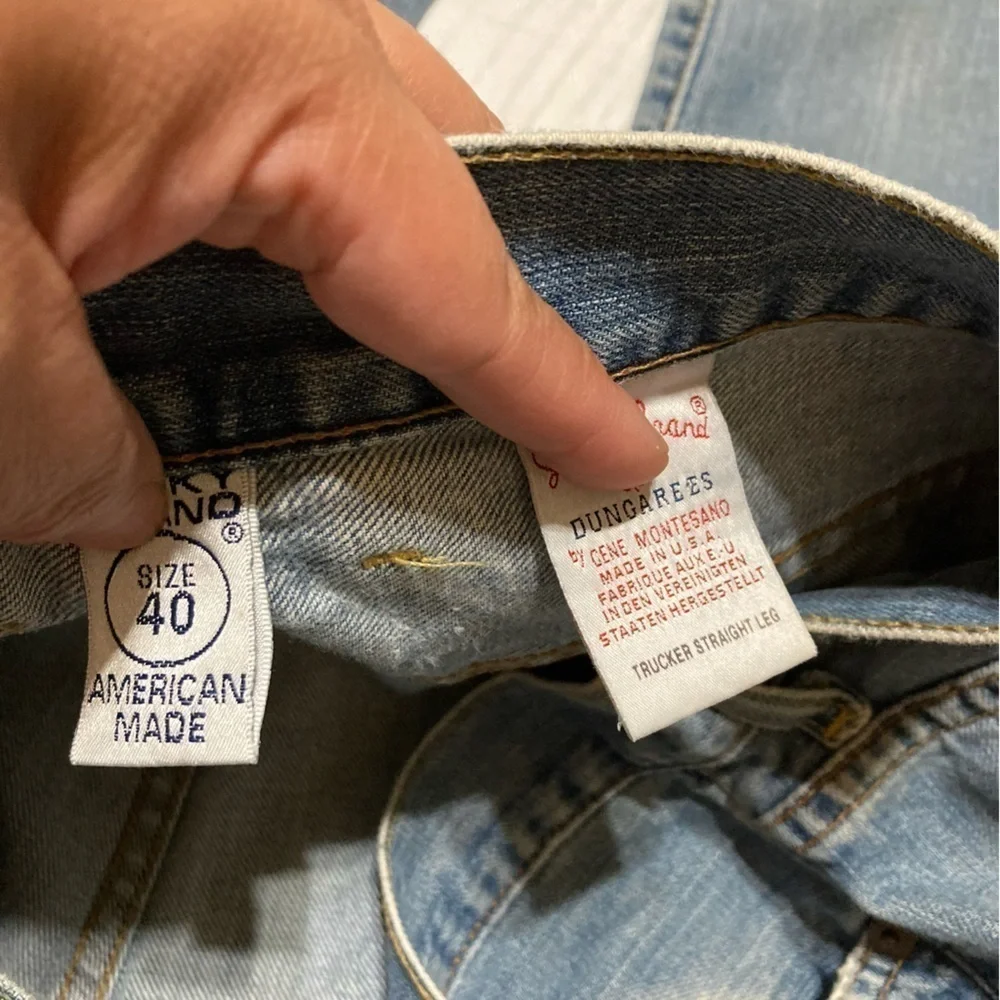 Lucky Brand Dungarees By Gene Montesano 40x32 Trucker Straight Leg Zipper Fly - Picture 7 of 12